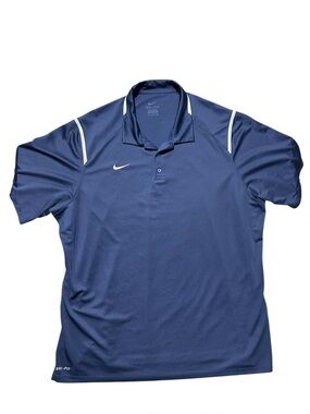 Nike Navy Polo with White Piping XXL